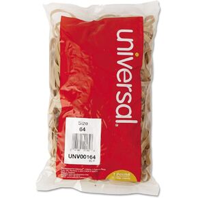 Universal 00164 Rubber Bands, Size 64, 3-1.2 x 1/4, 320 Bands/1lb Pack (UNV00164)
