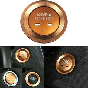 Xotic Tech Aluminum Alloy Engine Start Button,Power Ignition Switch Button Cover Trim & Ring Sticker Compatible with Chevrolet Equinox Tahoe Cruze/GMC Yukon/Cadillac CTS XTS (Blue)