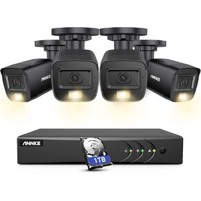 ANNKE 3K Security Camera System with Smart Dual Light, 8CH 3K Lite H.265+ Surveillance DVR with AI Human/Vehicle Detection, 4 x IP67 CCTV 3K 5MP Camera with Mic/Audio, Color Night Vision, 1TB HDD