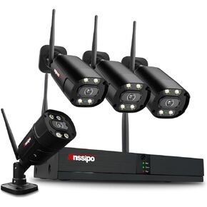 [2TB Hard Drive, Dual Warning] Wireless Security Camera System, 4K 8 Channel WiFi NVR, 8pcs 3MP Home Security Cameras with 2 Way Audio, Color Night Vision, Person/Face Detection, Smart Playback