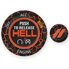 TOOLEPIC for Dodge Ram 1500 Challenger Charger Durango Accessories 2015-2024 - Engine Start Stop Button Overlay Baby Blue Sticker Emblem - Push to Release Hell Badge Unique Style - Perfect for Decals