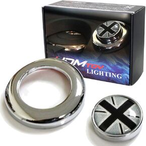 iJDMTOY Classic Black/White Color UK Union Jack Design Engine Start Push Start Cap Cover Decoration Compatible With 2nd Gen MINI Cooper