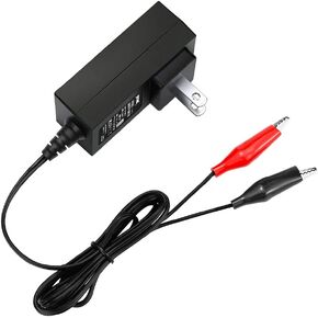 NASTIMA 6V 0.5A Sealed Lead Acid Battery Charger for Moultrie Battery with Red and Black Clips and LED Indicator Light