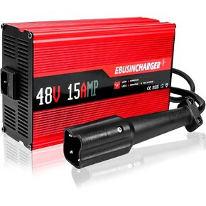 Upgraded 48V15A Golf Cart Battery Charger for Yamaha G29 Drive & Drive 2 Golf Carts.48v Golf Cart Charger- 3-pin Leaf Plug.15 Amp Smart Charger with Trickle Charge, 6-8 Hours Full Charge.