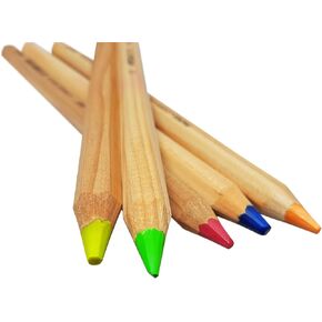 LYRA dry highlighters pencils bible safe and office supplies, unlacquered Neon highlighter colored pencils, 5 brilliant color set