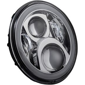 Custom Dynamics 7" White LED Halo Headlamp for 14+ Harley-Davidson - Black