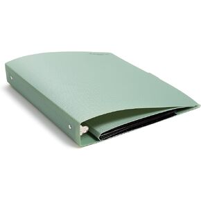 U Brands Poly Performance 1" Binders, Set of 2, Olive Green, Expanding File Pocket, Silver Metal O-Rings