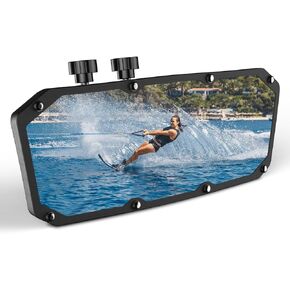 Boat Rear View Mirror,Universal Marine Mirror Accessories and Lock Konb,Wide-angle Convex Boat Mirror Fit for Yacht Pontoon Boat Ski Boats Floating Bridge Boat Sports Crew Surfing