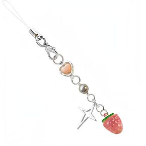 Phone Charm Cute,Kawaii Phone Charms Aesthetic,Cute Strawberry Phone Charm Y2K Star Heart Accessories for Women Girls