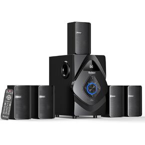 Bobtot Surround Sound Systems Wireless Rear Satellite Speakers - 800W 6.5inch Subwoofer 5.1/2.1 Channel Home Theater Systems with HDMI ARC Optical Bluetooth Input