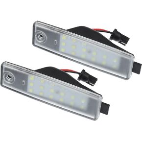 Car 6500K White 3528SMD LED License Plate Light Assembly 8127348010 for Toyota Highlander 2008-2014 for Lexus RX300 1999-2003 ABS Clear Black (Set of 2)