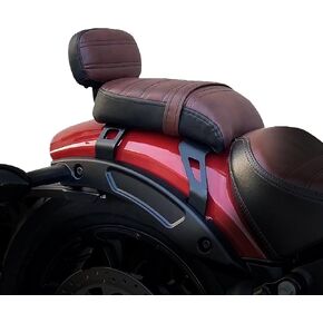 Detachable Passenger Seat Backrest Motorcycle Seat Sissy Bar Back Seat For Indian Scout Bobber 2018-2023 (Brown)