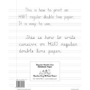 Handwriting Without Tears Double-Lined Notebook Paper, 100 Sheets