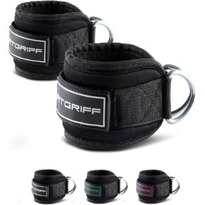 Ankle Straps V3 for Cable Machine (2 Pieces) - Workout Equipment for Gym - Leg Pulley Attachment, Glute Kickback Straps for Women and Men