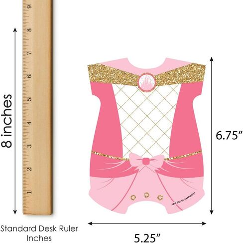 Big Dot of Happiness Little Princess Crown - Picture Bingo Cards and Markers - Pink and Gold Princess Baby Shower Shaped Bingo Game - Set of 18 in Saudi Arabia