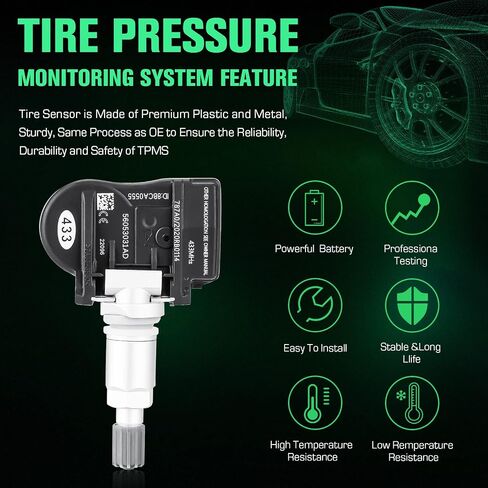 56053031AD مستشعر TPMS نظام مراقبة ضغط الإطارات 433 ميجاهرتز لكرايسلر 300/200/سيبرينج/تاون آند كانتري، لدودج أفينجر/كاليبر/جراند كارافان/رحلة/شاحن/ماغنوم (4 قطع) in Saudi Arabia