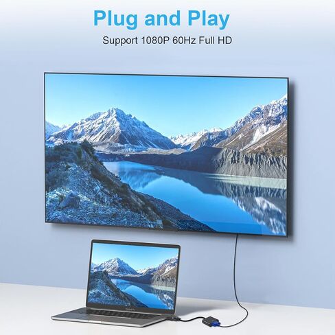 Aolcev DVI to VGA Adapter DVI-D 24+1 & DVI-I 24+5 to VGA Male to Female Gold-Plated Convertor 1080P HD Resolution DVI to VGA Cable for Monitor TV PC Host and Projector in Kuwait