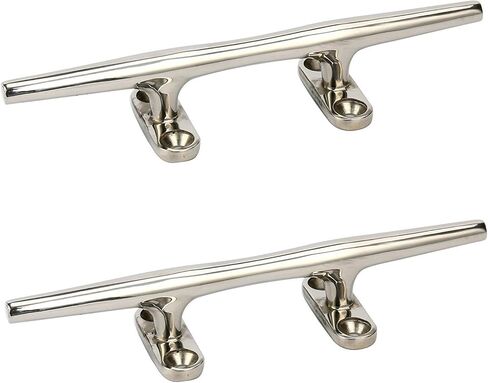 Amarine Made 2 Pack من الفولاذ المقاوم للصدأ بقاعدة مفتوحة - مرابط للقارب - 4 بوصة، مرابط حبل، مرابط حوض القارب - مثالية للبحرية، سطح السفينة، الديكور البحري، سحب الخزانة/خطاف المنشفة/شماعة المعطف-9995S4 in Kuwait