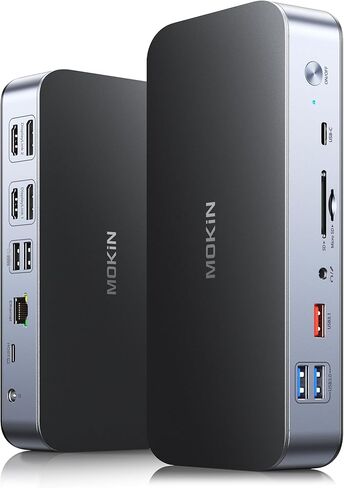 محطة إرساء الكمبيوتر المحمول DisplayLink بشاشة مزدوجة، قاعدة USB C بقوة 120 وات، محطة إرساء USB C مع 2 HDMI، 2 DisplayPort، 2.5 جيجابت في الثانية إيثرنت، USB 3.1/3.0/2.0، SD/TF لجهاز MacBook Pro/Air/Dell/HP/Lenovo in Kuwait