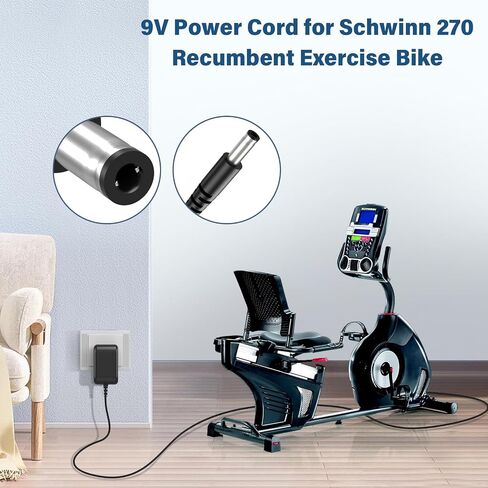 سلك طاقة 9 فولت لشاحن الدراجة المستلقي Schwinn 270 مناسب لدراجة تمرين Schwinn 170 230 101 130 150 202 220 230 240 430 460 A10 A20، محول طاقة تيار متردد 6FT لدراجة Schwinn مع UL، HIENADTOR in Saudi Arabia
