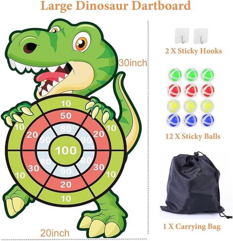 Large Dart Board for Kids with 12 Sticky Balls, Indoor Outdoor Sport Games Multi-Player Party Game, Cartoon Animal Dart Board Toys for Kids 3+ Years Toddler Boys Girls in Saudi Arabia