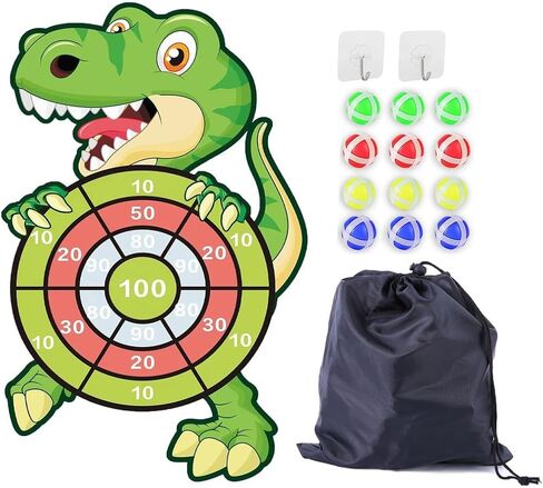 Large Dart Board for Kids with 12 Sticky Balls, Indoor Outdoor Sport Games Multi-Player Party Game, Cartoon Animal Dart Board Toys for Kids 3+ Years Toddler Boys Girls in Saudi Arabia