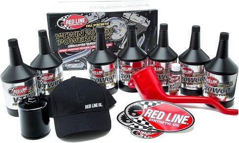 Red Line 90231 Big Twin 20W60HD PowerPack مع فلتر زيت أسود عالي الأداء (مجموعة كبيرة جدًا) in Saudi Arabia