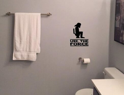 Use The Force -with Darth Vader Head - 6 X 8 Inches - Funny Bathroom Toilet/Bathroom/Restroom - Vinyl Wall Decals [Child Friendly] in Saudi Arabia