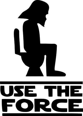 Use The Force -with Darth Vader Head - 6 X 8 Inches - Funny Bathroom Toilet/Bathroom/Restroom - Vinyl Wall Decals [Child Friendly] in Saudi Arabia