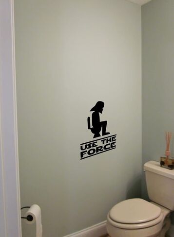 Use The Force -with Darth Vader Head - 6 X 8 Inches - Funny Bathroom Toilet/Bathroom/Restroom - Vinyl Wall Decals [Child Friendly] in Saudi Arabia