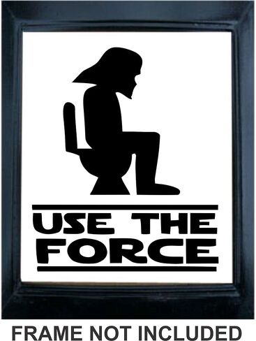 Use The Force -with Darth Vader Head - 6 X 8 Inches - Funny Bathroom Toilet/Bathroom/Restroom - Vinyl Wall Decals [Child Friendly] in Saudi Arabia