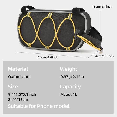 حقيبة دراجة علوية على شكل أنبوب مقاومة للماء للدراجة بإطار أمامي حقيبة تخزين للدراجة أنبوب علوي للدراجات الخارجية وركوب الدراجات على الطرق الجبلية in Kuwait