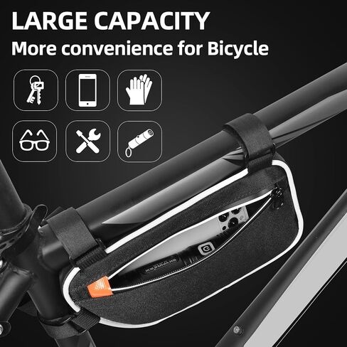حقيبة دراجة علوية على شكل أنبوب مقاومة للماء للدراجة بإطار أمامي حقيبة تخزين للدراجة أنبوب علوي للدراجات الخارجية وركوب الدراجات على الطرق الجبلية in Kuwait
