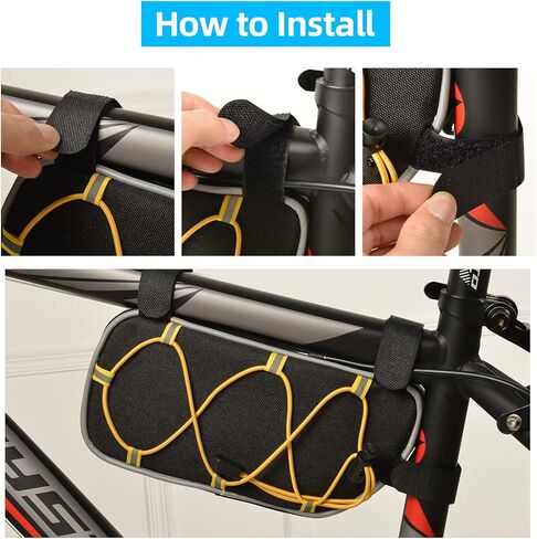 حقيبة دراجة علوية على شكل أنبوب مقاومة للماء للدراجة بإطار أمامي حقيبة تخزين للدراجة أنبوب علوي للدراجات الخارجية وركوب الدراجات على الطرق الجبلية in Kuwait