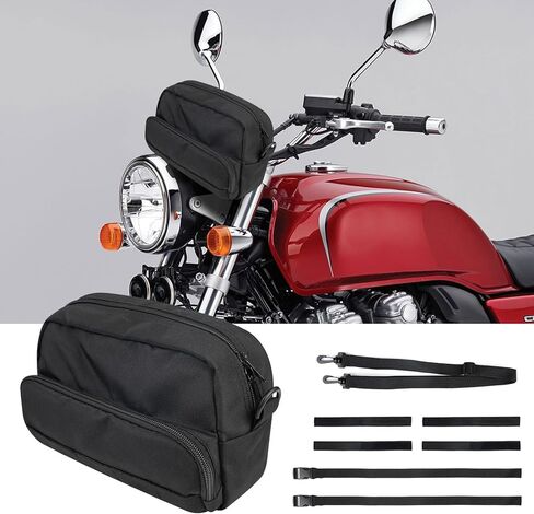 حقيبة مقود الدراجة النارية حقيبة مقود الدراجة متعددة الوظائف حقيبة كتف عالمية حقيبة شوكة إطار تخزين الملحقات حقيبة سوداء شريط حقيبة سلة أمامية حقيبة أدوات لركوب الدراجات in Kuwait