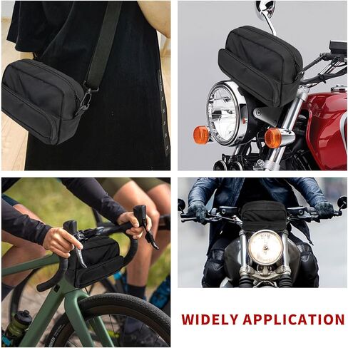 حقيبة مقود الدراجة النارية حقيبة مقود الدراجة متعددة الوظائف حقيبة كتف عالمية حقيبة شوكة إطار تخزين الملحقات حقيبة سوداء شريط حقيبة سلة أمامية حقيبة أدوات لركوب الدراجات in Kuwait