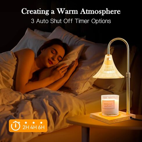 Candle Warmer Lamp Electric Candle Warmer with Timer Dimmer Adjustable Height Wax Warmer Vintage Home Decor Table Lamp Night Lamp Candle Melter Lamp for Scented Jar Candles Birthday Gifts in Saudi Arabia