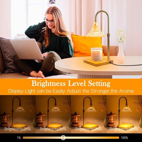 Candle Warmer Lamp Electric Candle Warmer with Timer Dimmer Adjustable Height Wax Warmer Vintage Home Decor Table Lamp Night Lamp Candle Melter Lamp for Scented Jar Candles Birthday Gifts in Saudi Arabia