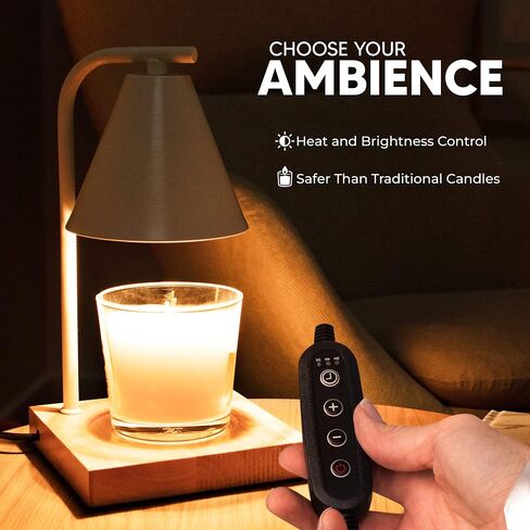Candle Warmer Lamp, Modern Candle Lamp Warmer with Timer and Dimmer, Electric Wax Candle Warming Lamps for Home Decor,Gifts, 2 Bulbs.(Black) in Saudi Arabia