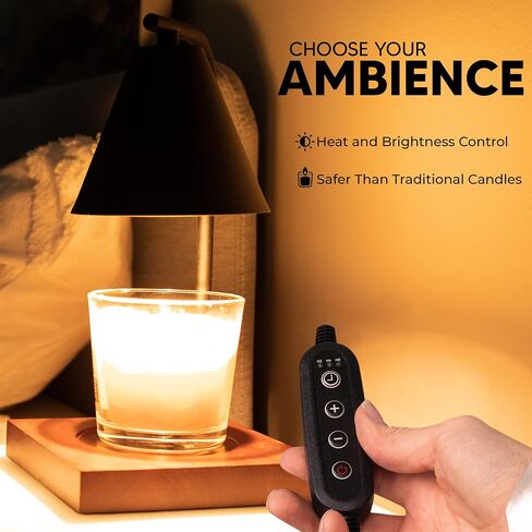 Candle Warmer Lamp, Modern Candle Lamp Warmer with Timer and Dimmer, Electric Wax Candle Warming Lamps for Home Decor,Gifts, 2 Bulbs.(Black) in Saudi Arabia