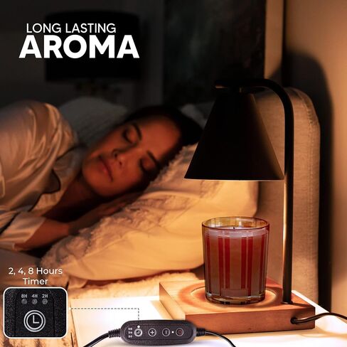 Candle Warmer Lamp, Modern Candle Lamp Warmer with Timer and Dimmer, Electric Wax Candle Warming Lamps for Home Decor,Gifts, 2 Bulbs.(Black) in Saudi Arabia