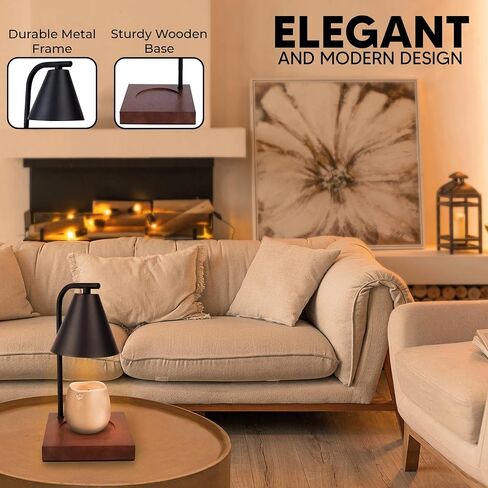 Candle Warmer Lamp, Modern Candle Lamp Warmer with Timer and Dimmer, Electric Wax Candle Warming Lamps for Home Decor,Gifts, 2 Bulbs.(Black) in Saudi Arabia