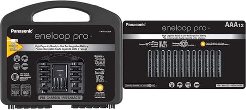 باناسونيك K-KJ75KHC82A eneloop pro بطاريات قابلة لإعادة الشحن ذات سعة عالية 8AA، 2AAA، شاحن بطارية متقدم مع منفذ شحن USB وحقيبة تخزين بلاستيكية in Kuwait