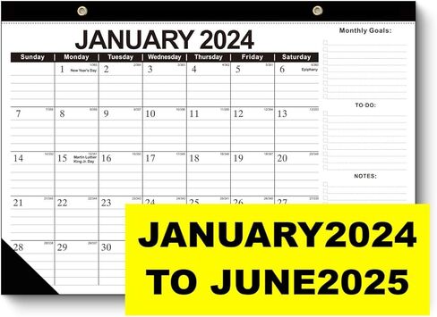 Kyweel 2024-2025 Desk Calendar, 12 Month Desk Calendar/Wall Calendar Combo, 17" x 12", July 2024-June 2025, Highlight Holidays, Planning Calendar, Thick Paper in Kuwait