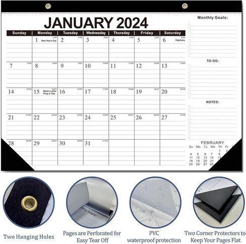 Kyweel 2024-2025 Desk Calendar, 12 Month Desk Calendar/Wall Calendar Combo, 17" x 12", July 2024-June 2025, Highlight Holidays, Planning Calendar, Thick Paper in Kuwait