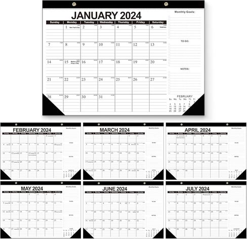 Kyweel 2024-2025 Desk Calendar, 12 Month Desk Calendar/Wall Calendar Combo, 17" x 12", July 2024-June 2025, Highlight Holidays, Planning Calendar, Thick Paper in Kuwait