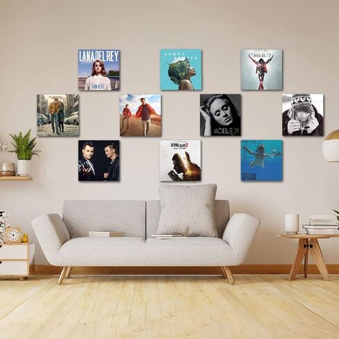 BiJun الفينيل سجل عرض الرف جدار جبل، 18 حزمة الحد الأدنى الاكريليك الفينيل حامل جدار عرض موقف سجل رفوف الألبوم عرض الحائط لLP، CD، مجموعة البطاقات، مجلة في مكتب المنزل in Kuwait