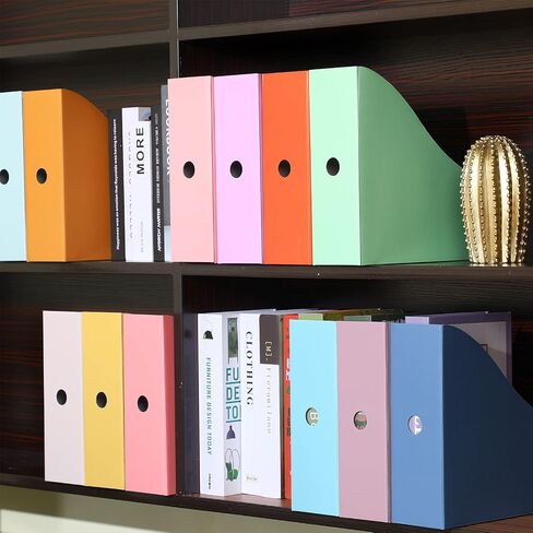 Colarr 12 Pack Cardboard Magazine Holders 12 Colors Magazine Storage Box with Label Stickers File Organizer Folder Book Holder for Desk Desktop Document Organizer for Office School (Fresh Color) in Saudi Arabia