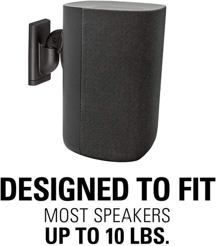 حامل حائط لمكبرات الصوت العالمية من Sanus لمكبرات الصوت الصغيرة المتوافقة مع Bose وHarmon Kardon وJBL وKEF وKlipsch وRoku وPolk وSony وغيرها - زوج in Saudi Arabia