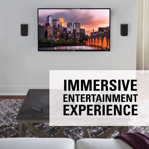 حامل حائط لمكبرات الصوت العالمية من Sanus لمكبرات الصوت الصغيرة المتوافقة مع Bose وHarmon Kardon وJBL وKEF وKlipsch وRoku وPolk وSony وغيرها - زوج in Saudi Arabia